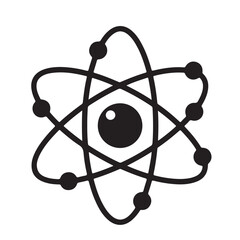 Black Atom Symbol, Atomic Structure, Education Icon, Science Concept
