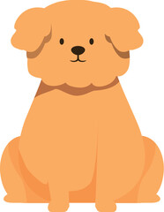 Adorable golden retriever sitting calmly, showcasing its gentle nature and playful spirit