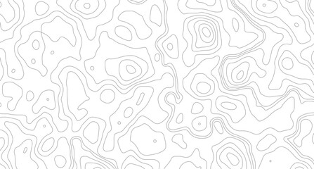  The grey white on black contours vector topography stylized height of the lines. The concept of a conditional geography scheme and the terrain path. Ultra wide. Map vector terrain Illustration.  