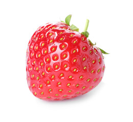 One fresh ripe strawberry isolated on white