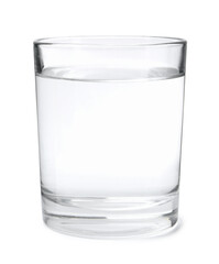 Glass with dirty water isolated on white