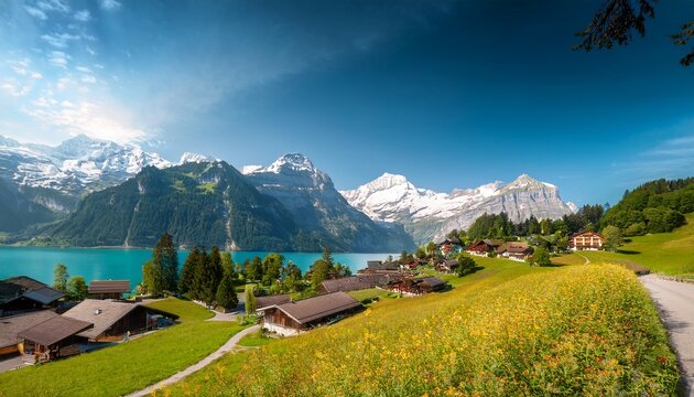 view of iseltwald in switzerland