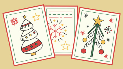 flat design chrismas and new year greeting card