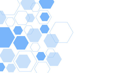 Abstract blue hexagon shape for frame illustration design