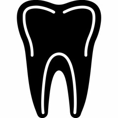 Clean Tooth Dental Icon Silhouette – Black Vector Design for Dental Branding