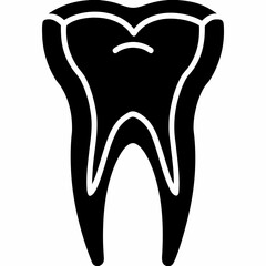 Clean Tooth Dental Icon Silhouette – Black Vector Design for Dental Branding