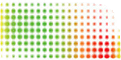 Abstract Gradient Halftone Background with Green and Red Dotted Pattern