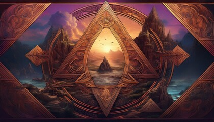brand identity for eco ancestral storytelling ritual memory archaic wonder burnt sienna and twilight violet triangular reverence floating stone glyphs subsurface tonal modulation