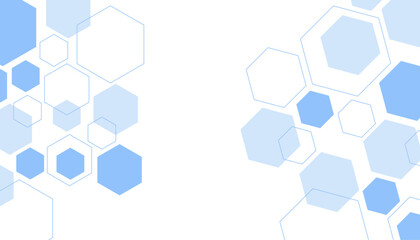 Abstract blue hexagon shape for frame illustration design