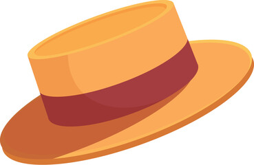 Panama hat featuring a distinctive brown ribbon, tilted against a clean white backdrop, exudes summer vibes and timeless elegance