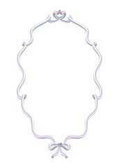 Whimsical Coquette Frame Clipart. 3D Pearlescent Decorative Border with Tulip and Ribbon Details. Elegant Pastel Pink Tones. For Wedding Stationery, Journaling, Scrapbooking, or Branding.