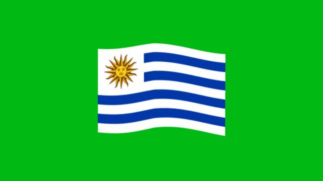 nation flag on green screen