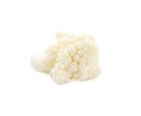 One fresh cauliflower floret isolated on white