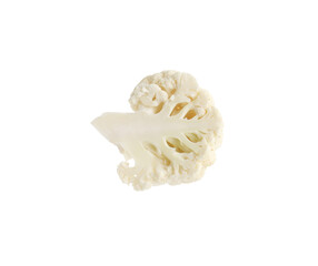 Piece of fresh cauliflower floret isolated on white