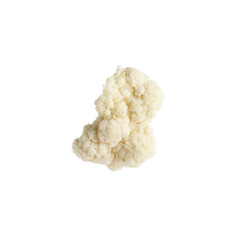 One fresh cauliflower floret isolated on white