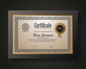 Classic gold certificate of achievement award template