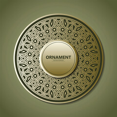 Golden Ornament Round Border Design Element