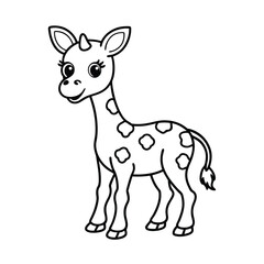 charming outline of a baby giraffe ready for color
