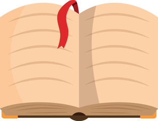 Open book with red bookmark inviting readers to explore its blank pages, symbolizing potential, creativity, and the power of stories waiting to be written