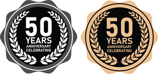 50 Years Anniversary Emblems for Long-Term Achievement Recognition