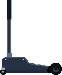 Fototapeta premium Hydraulic floor jack lifting equipment isolated on white background, perfect for car repairing and maintenance