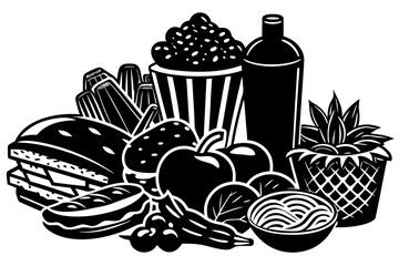 black and white wine and grapes