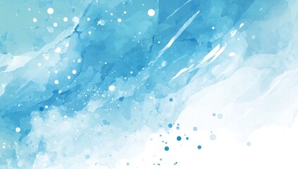 Abstract watercolor wash in light blue and white.  Soft, textured strokes and splatters create a serene, ethereal effect