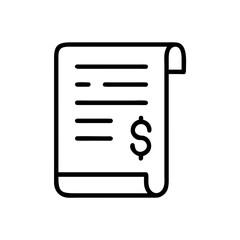Fototapeta premium Illustration of a financial statement document with dollar sign and line items showing billing details