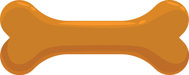 Cartoon style orange dog bone, offering a nutritious and delicious treat for happy and healthy dogs