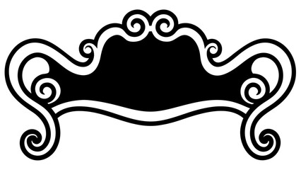 Vector Elegant ornate flourish frame design for invitations or decorative titles silhouette no background