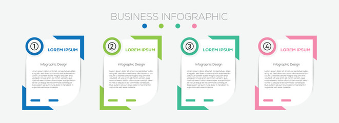 Set of Infographic Elements. Business infographic design template with 4 options, steps or processes. Can be used for layout, diagram, annual report, web design. 