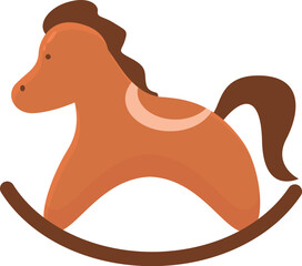 Rocking horse toy balancing on skids, perfect for children's playtime and adding a touch of nostalgia to any scene