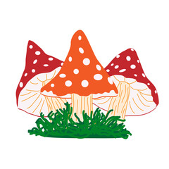 Wonderland vector illustrations. White rabbit, Alice, cat, hat, key, clock, cup of tea and rose, mushrooms and others