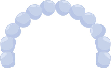 Elegant pearl necklace forming a graceful arch, isolated on a white background, perfect for jewelry or fashion designs