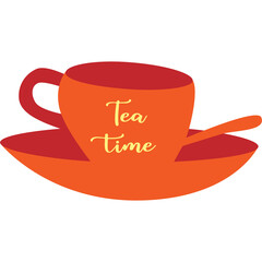 Small set of vector illustrations Wonderland, cup of tea