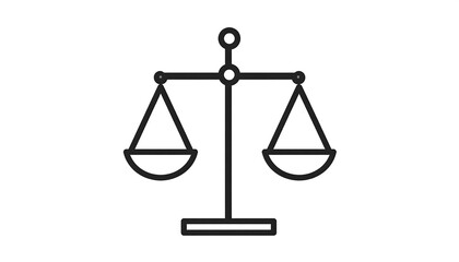 Simple black outline of a balance scale