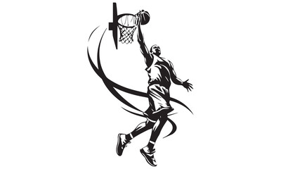 Basketball Clipart Bundle – Icons, Players, Slam Dunk, Fire Ball & Vector Sports Art