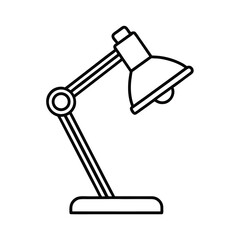 desk lamp light vector illustration black icon