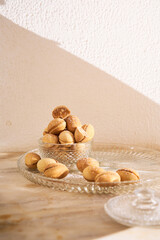 delicious walnut shaped russian nut shortbread sandwich cookies filled with sweet condensed milk or caramel