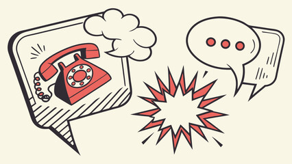 Vector retro comic book style speech bubbles