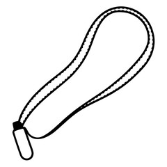 Detailed line art of a camera strap with stitching