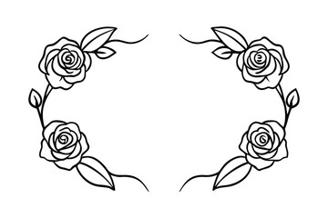 elegant floral frame peach roses design