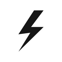 Edgy lightning bolt shape in silhouette for power energy and electric concept