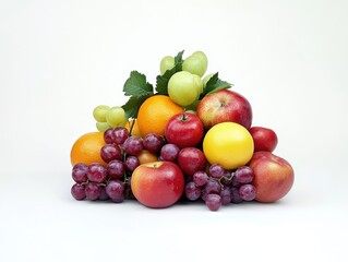 Fresh fruit assortment apple orange grape healthy eating