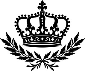 royal crown, laurel wreath, king symbol, queen  vector bundle