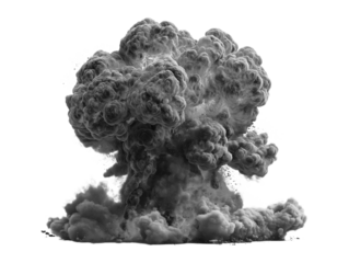 explosion effect, Smoke background, Flame  Sparkles. isolated on a transparent background