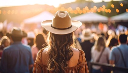 Obraz premium Woman at outdoor music festival