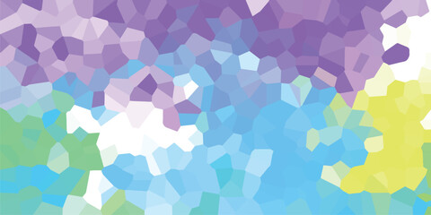 Obraz premium Abstract geometric mosaic of colorful polygonal shapes in shades of blue green yellow and purple modern background