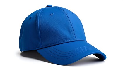 Fototapeta premium Blue baseball cap on white background (2)