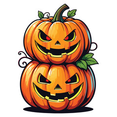 Spooky halloween night scene with haunted elements